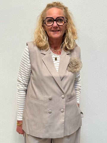 Nümph Floria Long Vest - Chateau Gray Melange