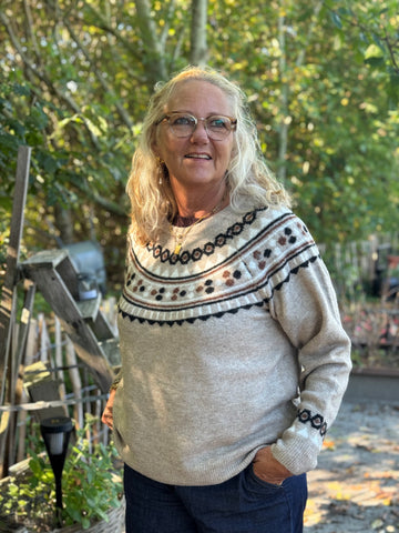 Cream Cherrie Pullover - Cobblestone Melange