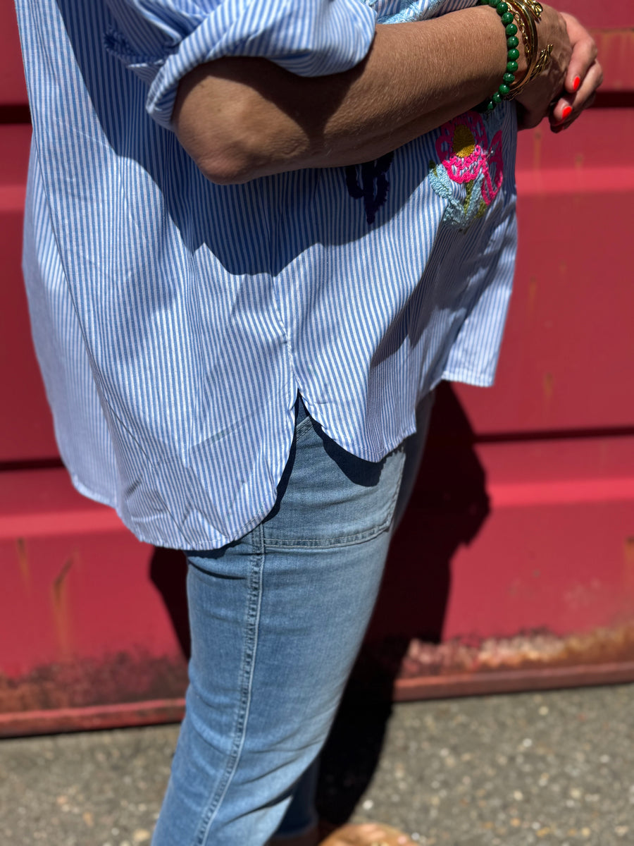 Costa Mani Mia Shirt - Stripe/Palm