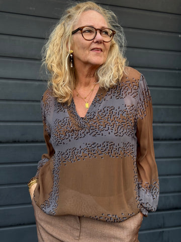 Nü Denmark Bianca Blouse - Dark Earth Mix
