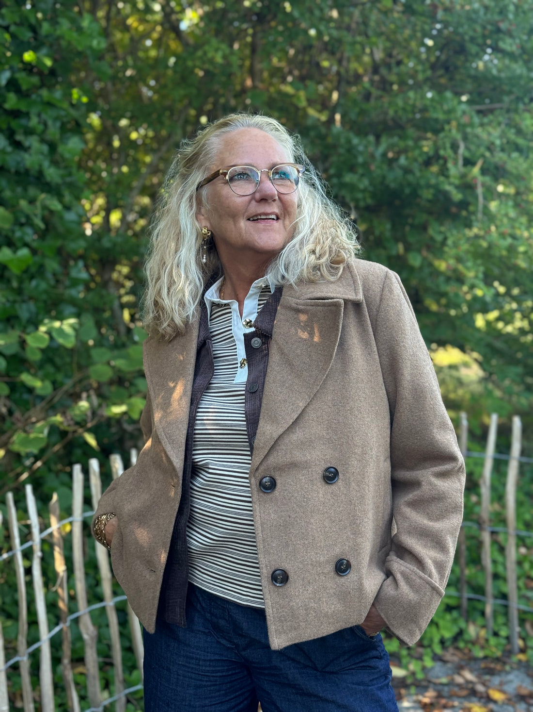 Kaffe Julia Coat - Toasted Coconut
