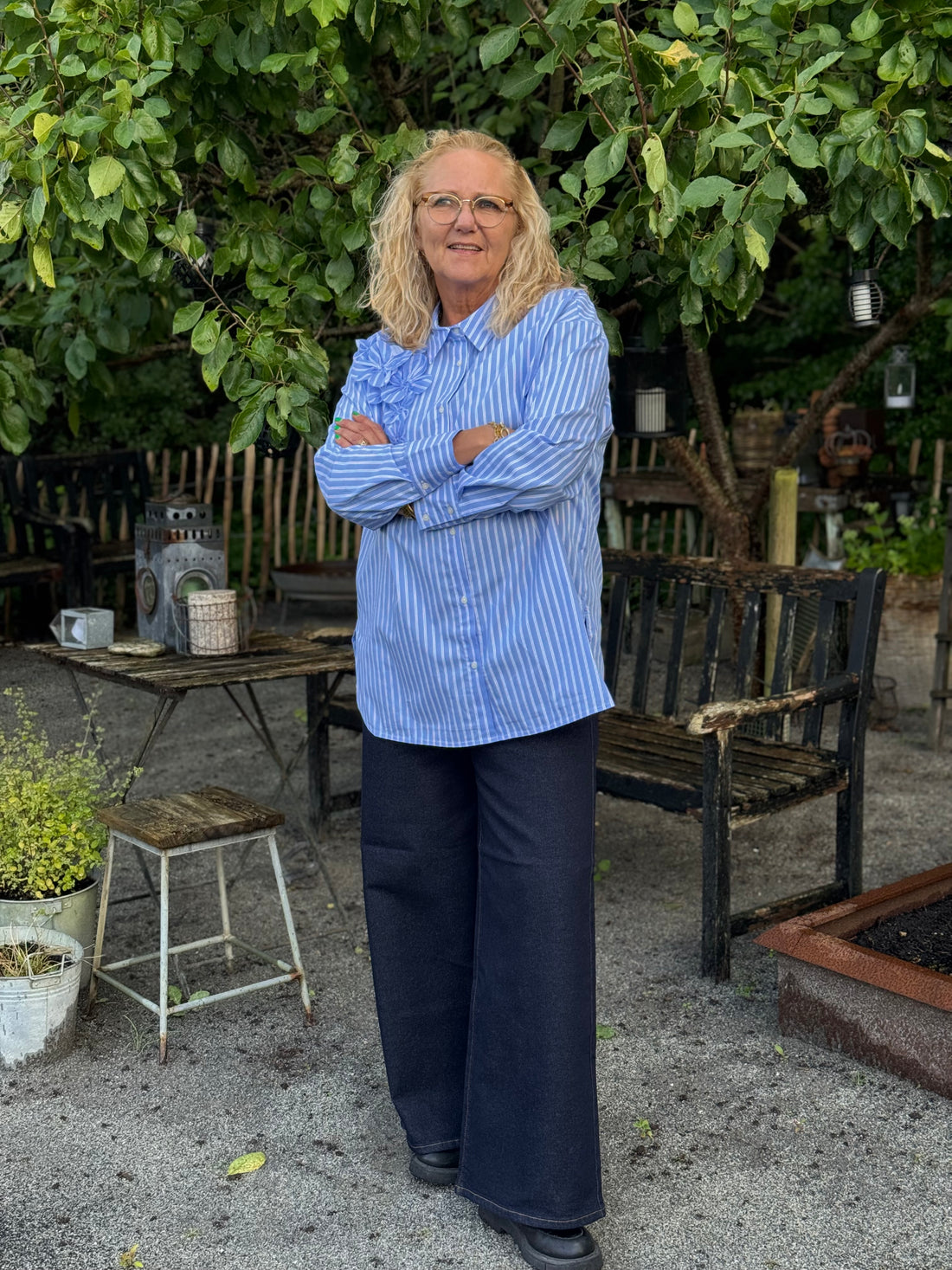 Culture Lora Shirt - Blue/White Stripe