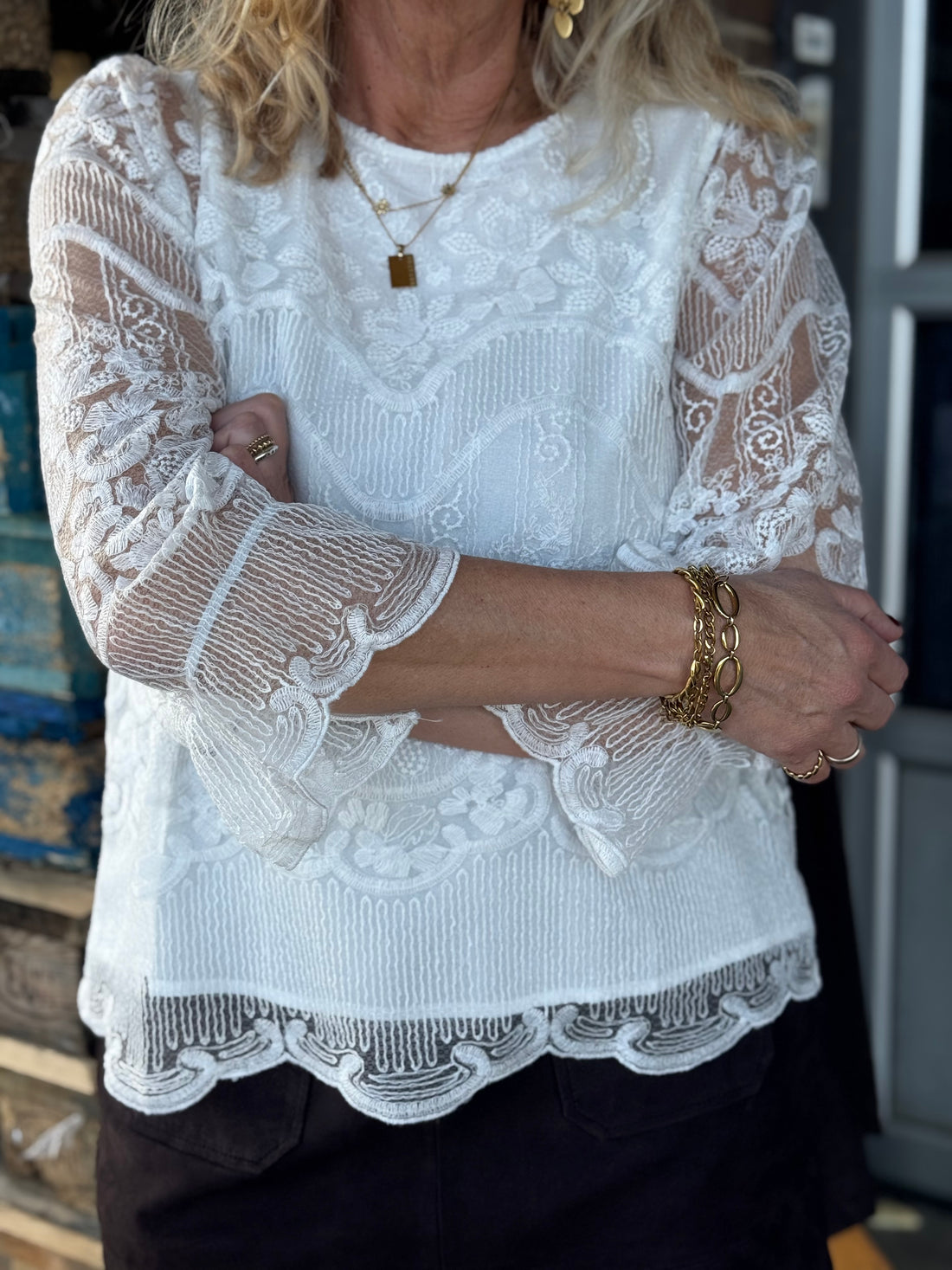 Cream Sanne Blouse - Whisper White