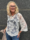 Cream Mira 1/2 SL Blouse - Whisper White