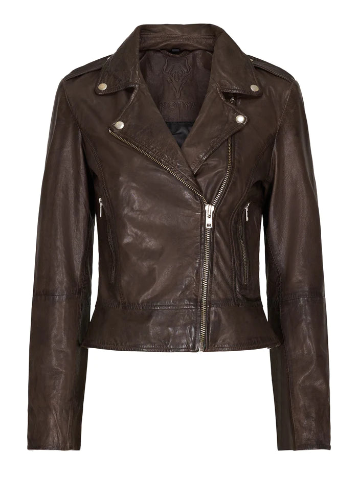 Notyz Biker Jacket - Almond Brown | Notyz | Køb online hos Moster D – Hurtig levering