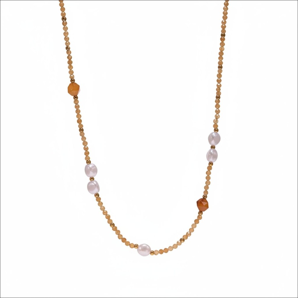 muun studios Elva Brown pearls Necklace – 18K gold-plated Necklace 18K Gold Plated