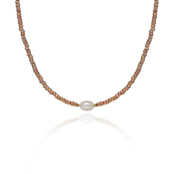 muun studios Brown pearls 2 Necklace 18K Gold Plated