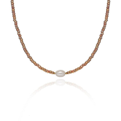 muun studios Brown pearls 2 Necklace 18K Gold Plated