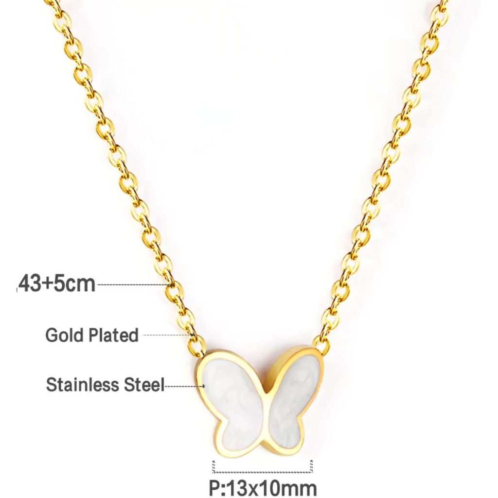 muun studios Butterfly Necklace - 18K Gold Plated 