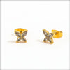 Zircon Sommerfugle Ørering - 18K Guldbelagt
