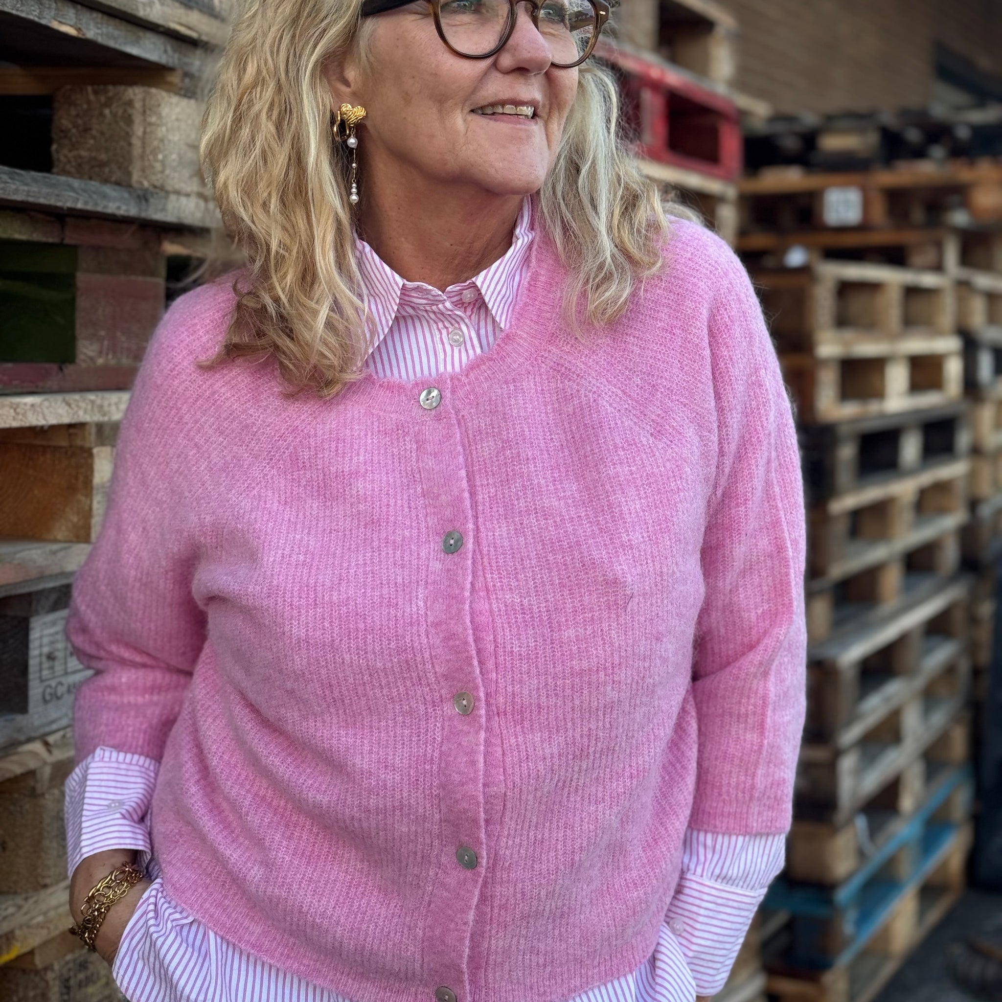 Nümph Riette Selma Rib Cardigan - Lilac Sachet