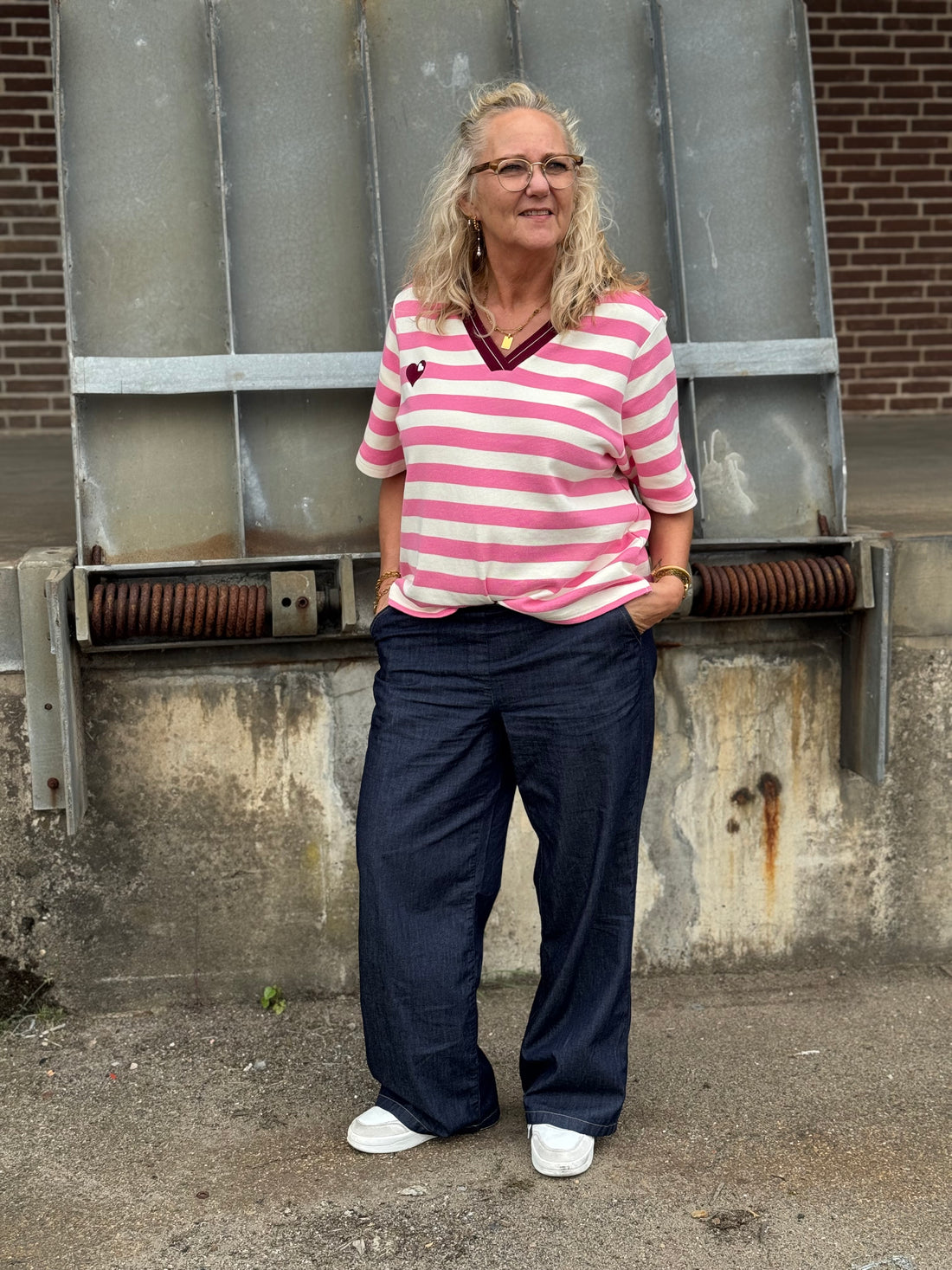 Costa Mani Høilund Stripe Tee - Pink