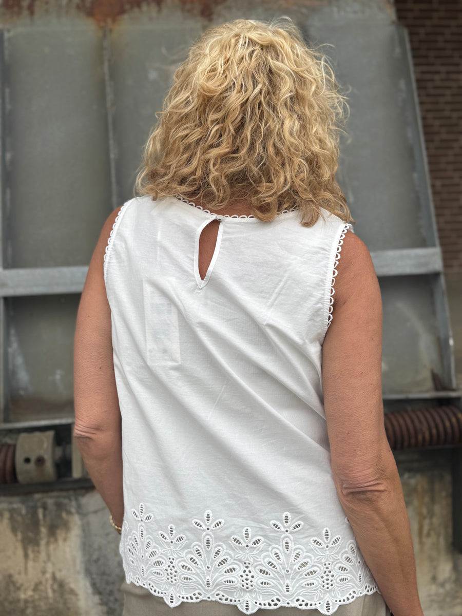 Cream Selina Top - Snow White