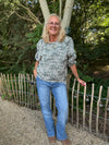Cream Torli Blouse - Mulled Basil