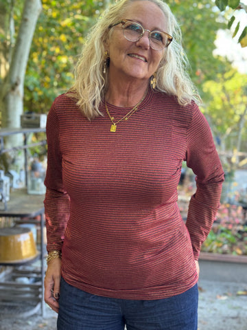 Culture Kiddy LS Oneck - Zinfandel/Red Stripe