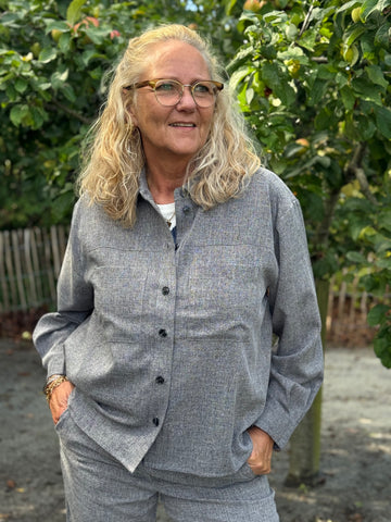 Isay Kiwi Shirt Jacket - Grey Melange