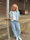 Kaffe Minna Cropped Barrel Jeans - Light Blue Wash