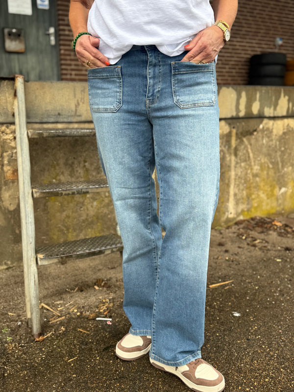 Isay Bologna Wide Jeans - Mid Denim