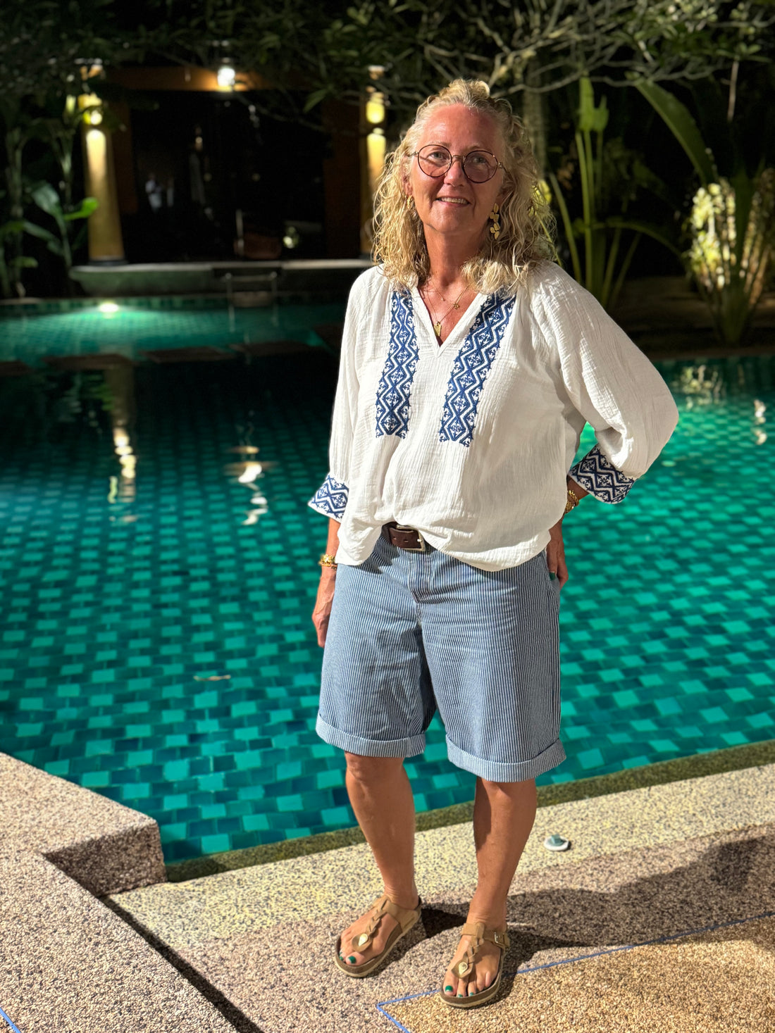 Culture Ayna City Shorts - Blue/White Stripe