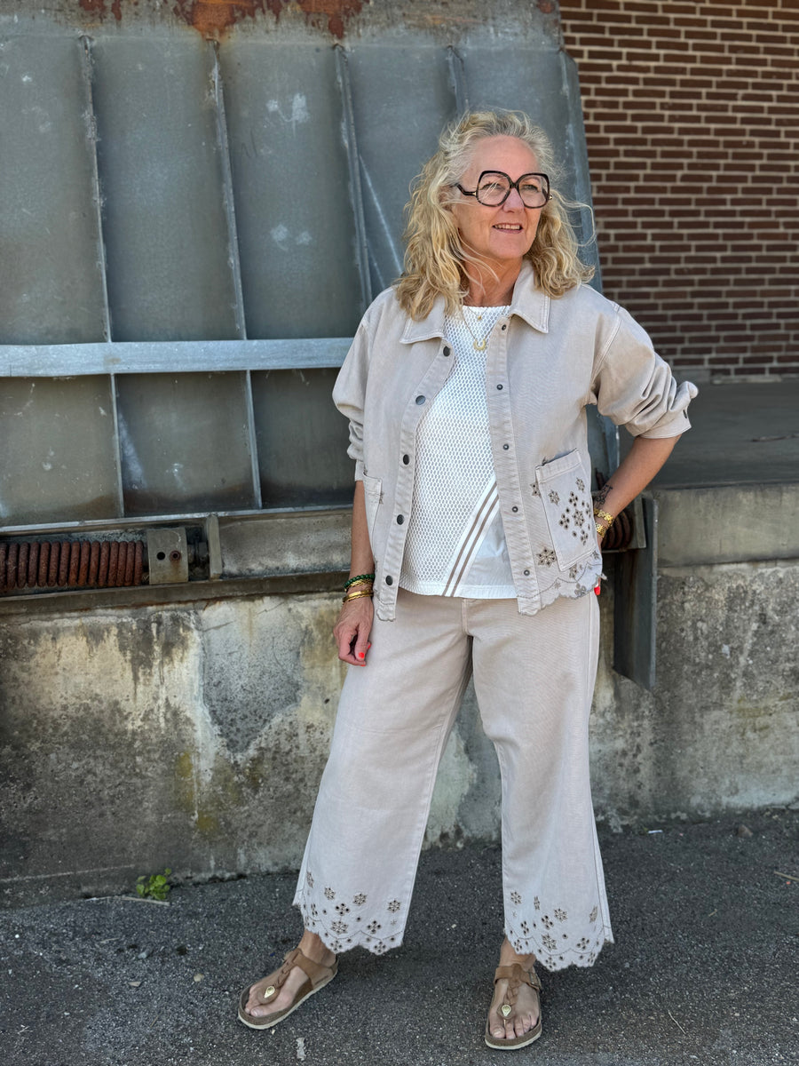 Kaffe Mimi Broderi Anglaise Jacket - Feather Grey