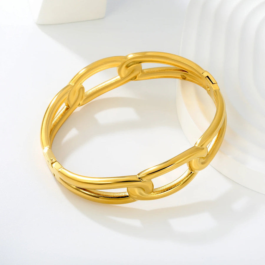 muun studios Cing - Zia Curb Bracelet - 18K Gold Plated Bracelet