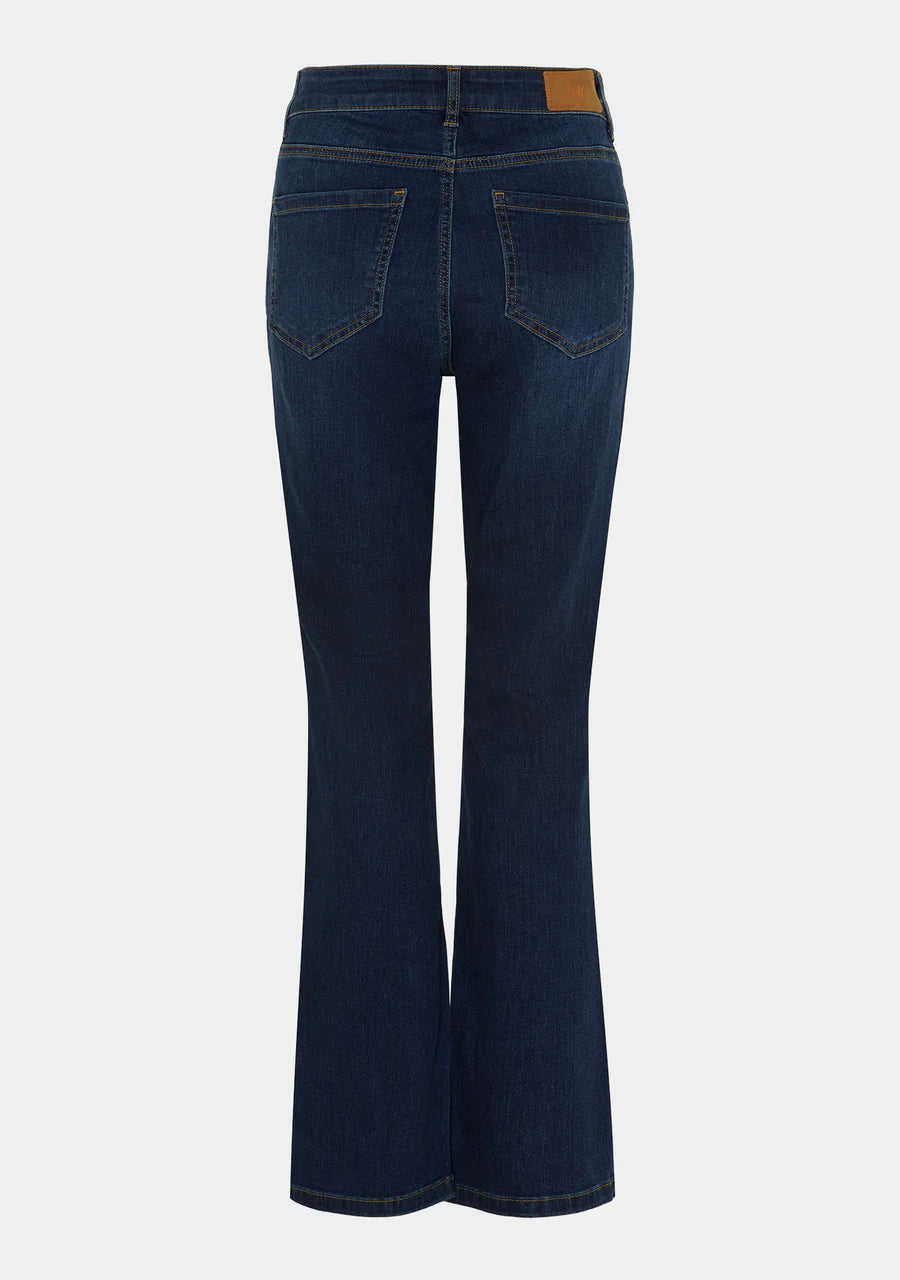 Isay Como Flare Button Jeans - Dark Denim | Isay | Køb online hos Moster D – Hurtig levering