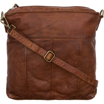 Orchid Cross Body Bag - Dark Cognac w. Brass Acc.