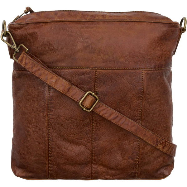 Orchid Cross Body Bag - Dark Cognac w. Brass Acc.