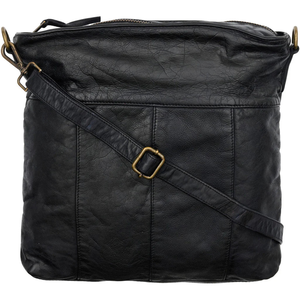 Orchid Cross Body Bag - Black w. Brass Acc.