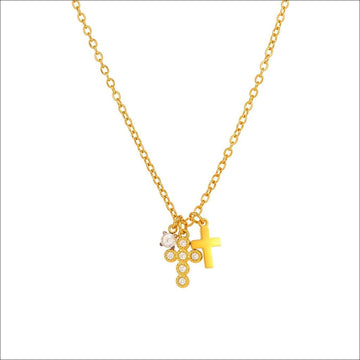 muun studios Cross zircon Necklace 18K Gold Plated