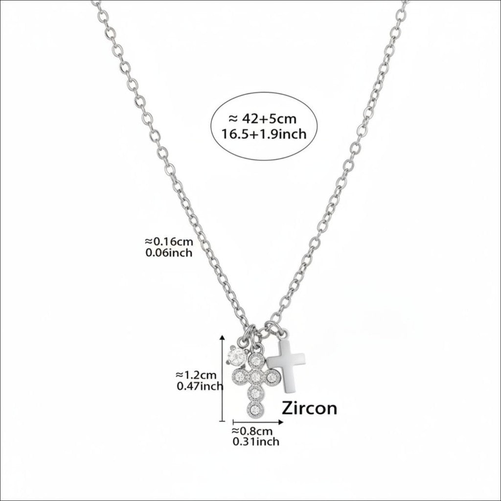 muun studios Elvira Cross Necklace – Stainless Steel Necklace Stainless Steel