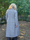 Cream Georg Long Coat - Grey Check