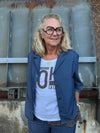 Cream Agate Boxy Shirt - Rossland Pinstriped Denim