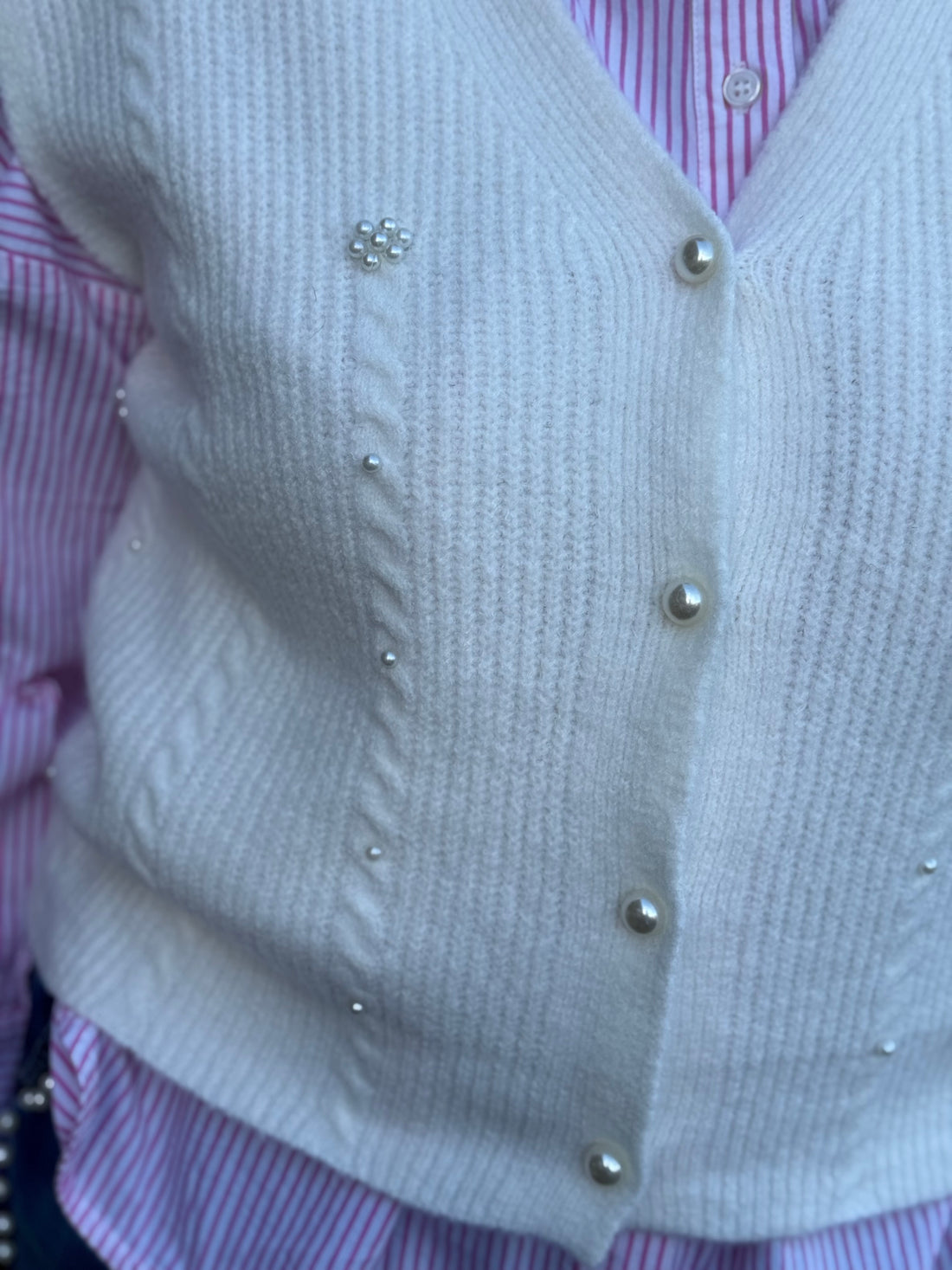 Cream Klementine Knit Vest - Whisper White