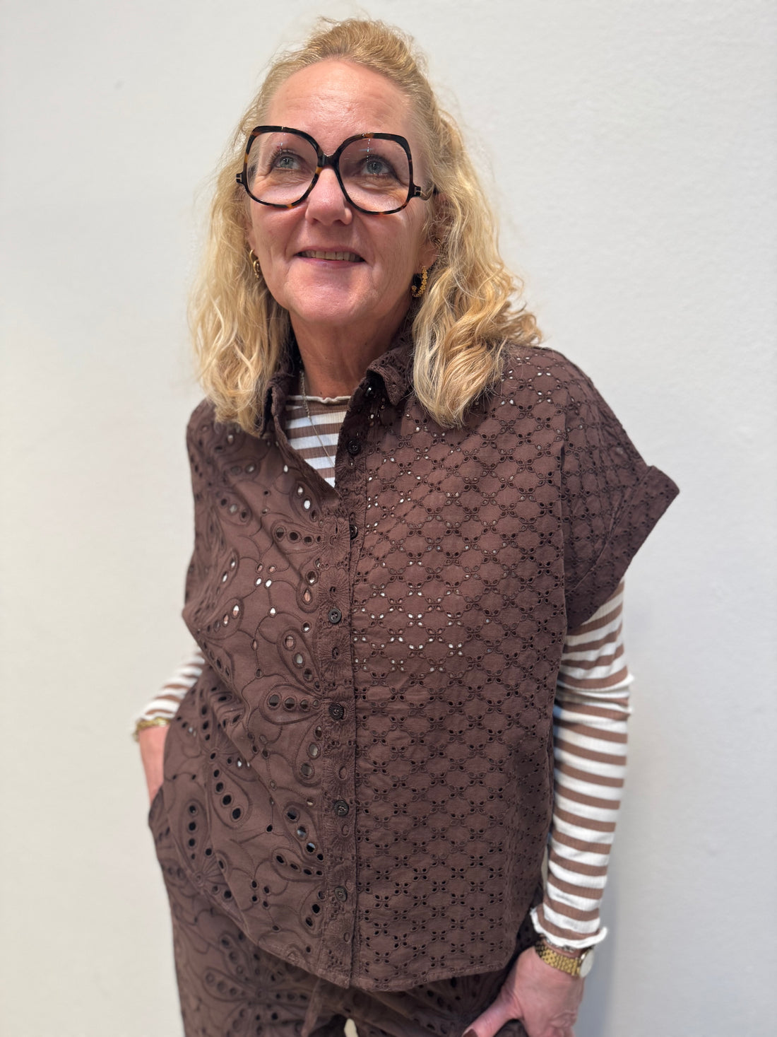 Cream Ribba Stripe Longesleeve - Cocoa Créme