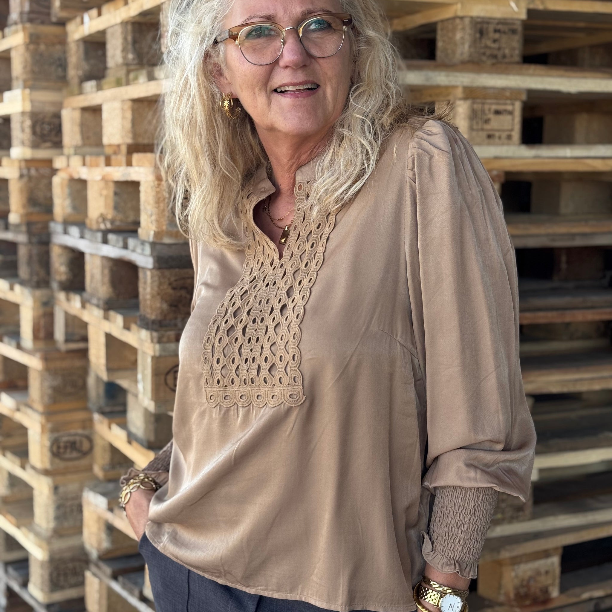 Isay Emily Blouse - Luxury Camel
