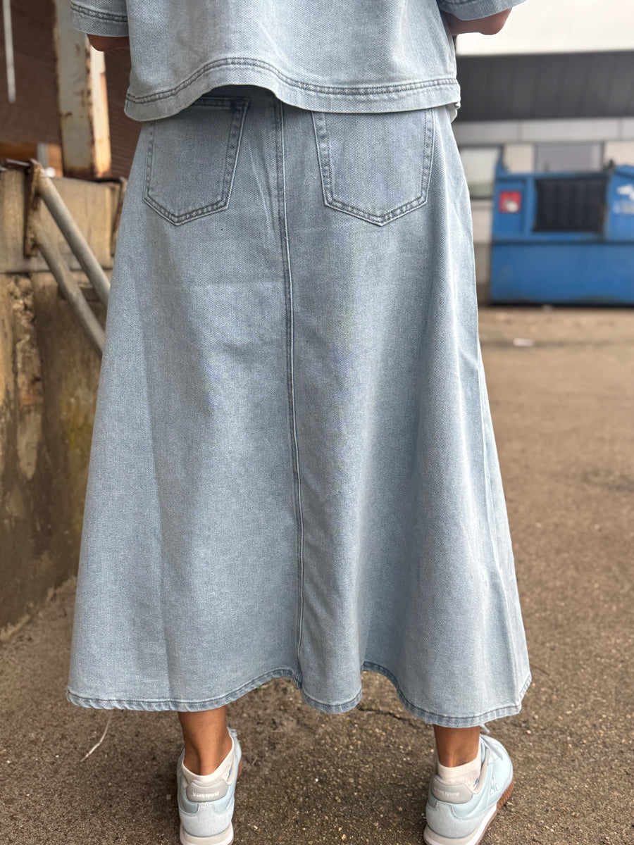 Kaffe Minna Denim Skirt - Light Blue Wash