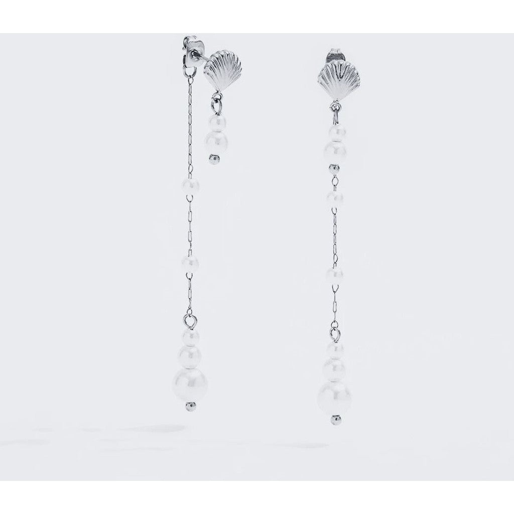 Musling Perle Ørestikkere - Stainless Steel