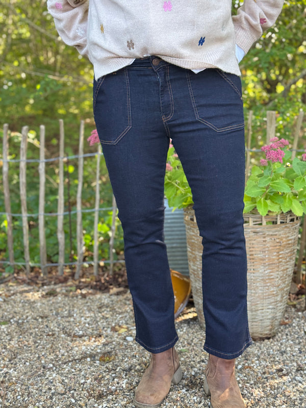 Isay Como Flare Jeans - Unwashed Denim