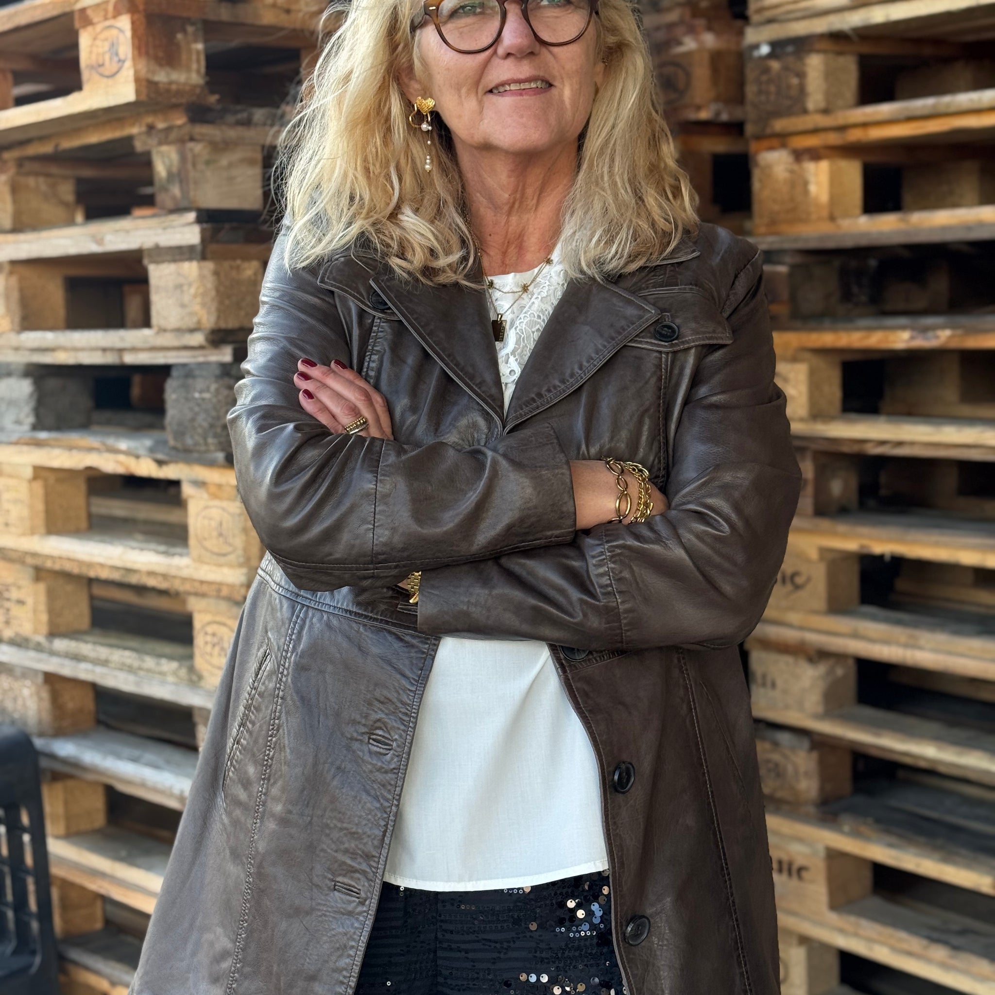 NOTYZ Jakke med knapper - Almond Brown