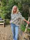Cream Torli Blouse - Mulled Basil