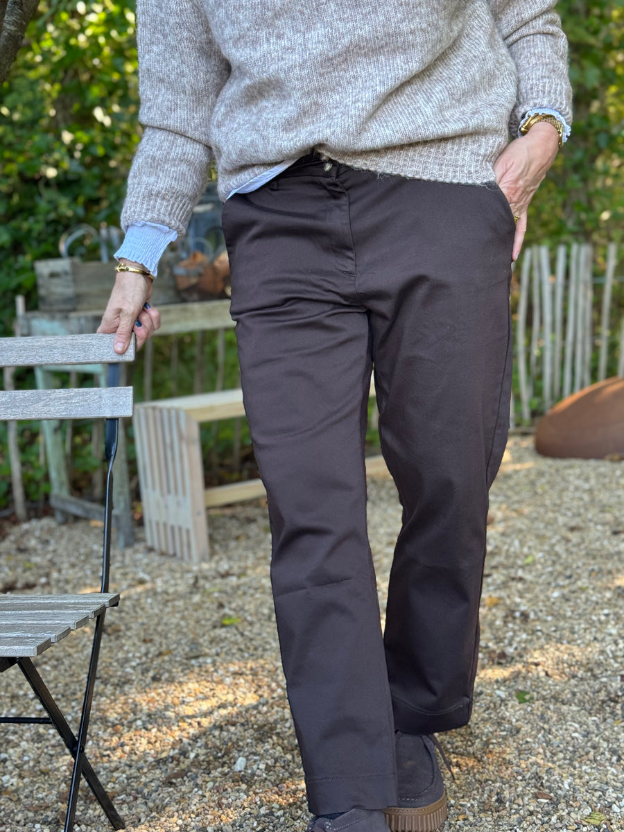 Isay Highwaist Chino - Dark Brown