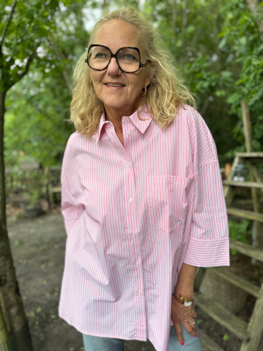 Culture Mimi Shirt - Pink/Red Stripe