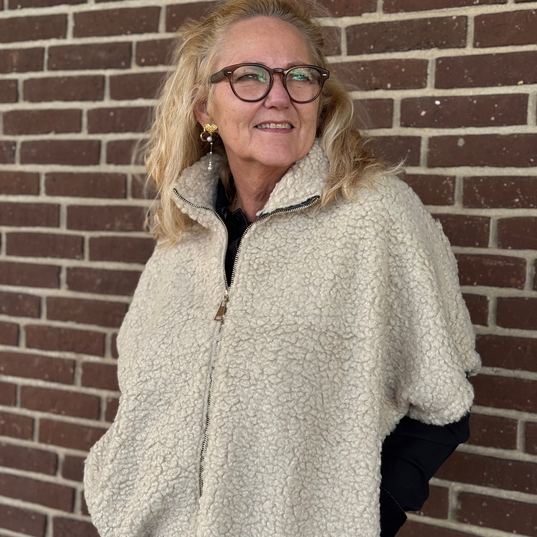 Marta du château Johanna Teddy Vest - Beige Onesize