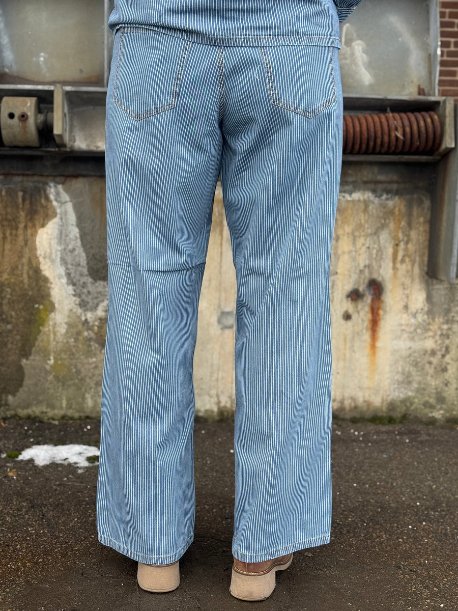 Culture Ayna Pants - Blue/White Stripe