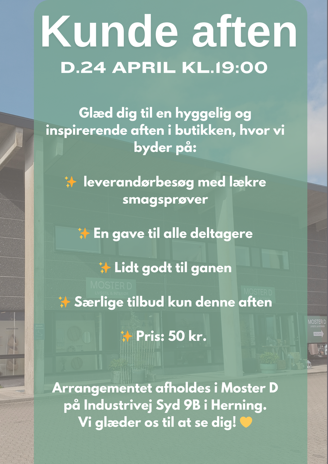Kundeaften d.24 April kl.19:00