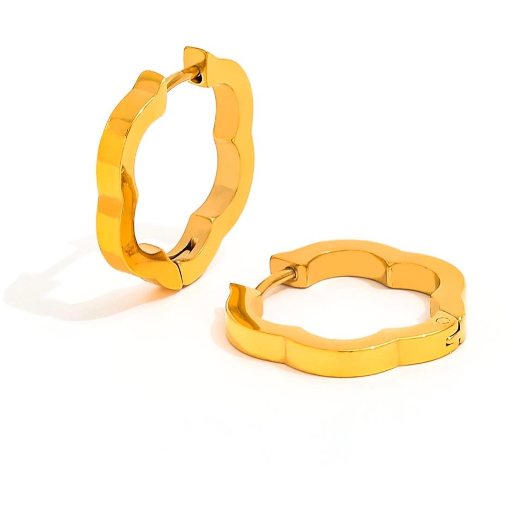 muun studios Eva Wave Hoop Øreringe - 18K Gold Plated Earring