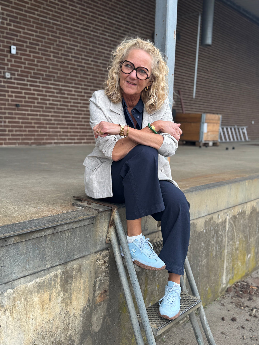 Kaffe Naya Culotte Pants - Midnight Marine