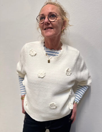 Nümph Marsie SS Pullover - Cloud Dancer