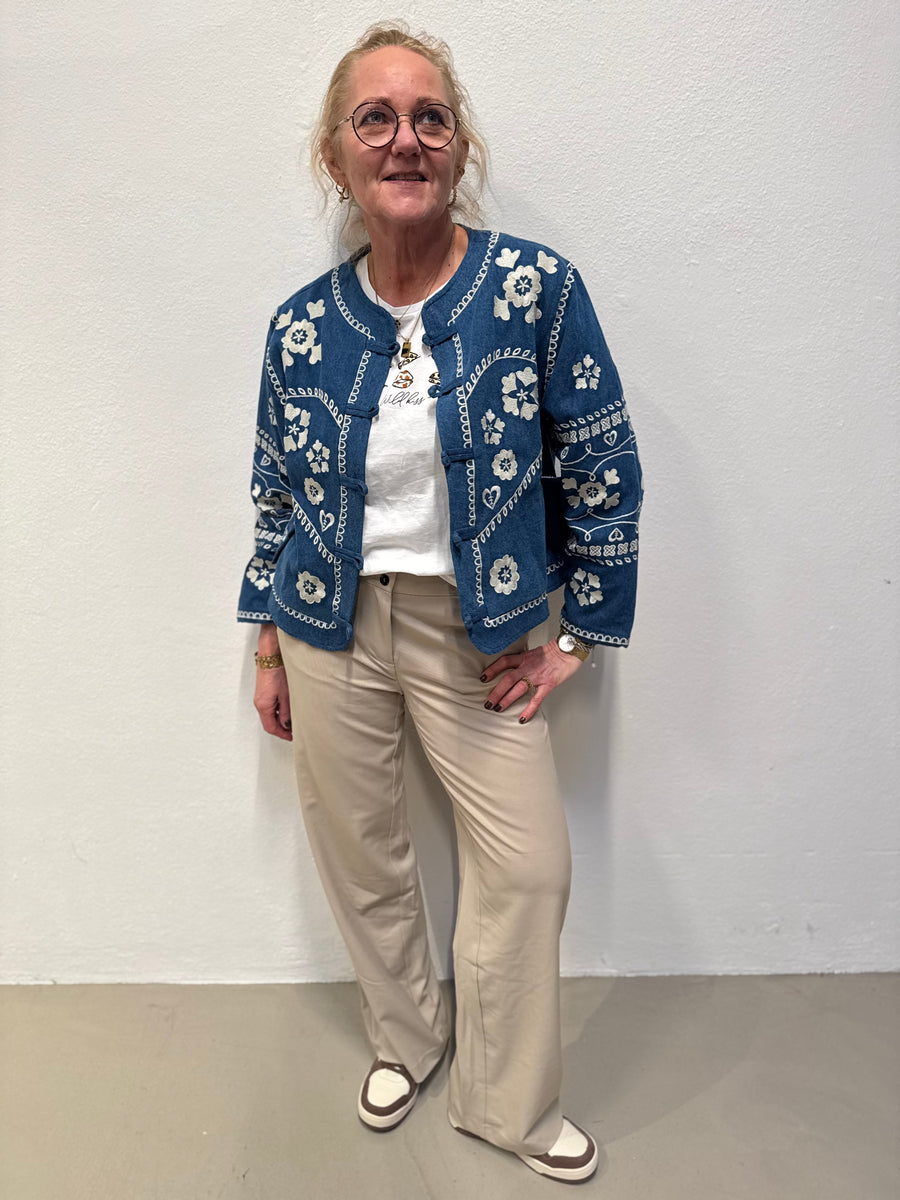Cream Tannie Jacket - Portland Blue